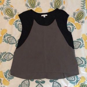 Black and grey short-sleeve top